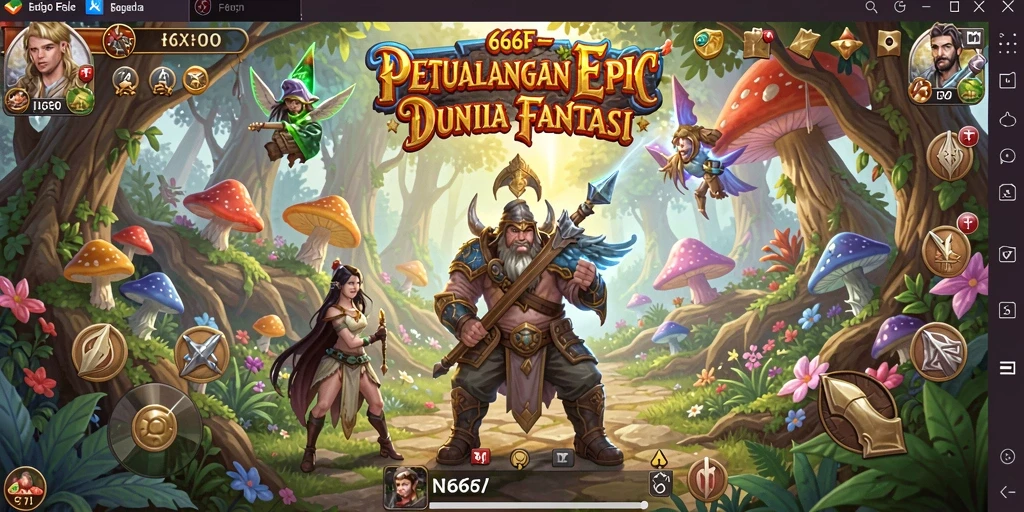Tampilan gameplay RPG yang epik dan mendebarkan di 666F.