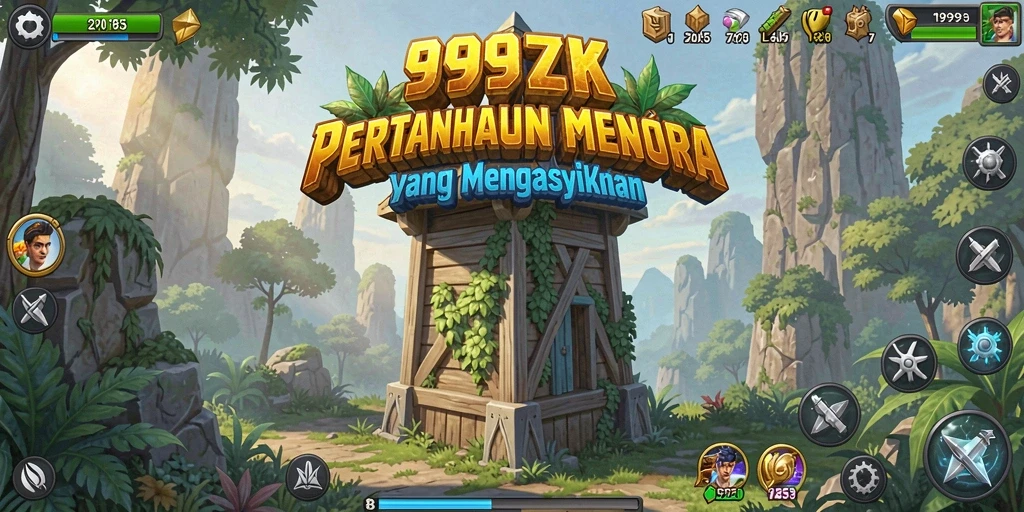 Menara dalam aksi melawan gelombang musuh di 999ZK.