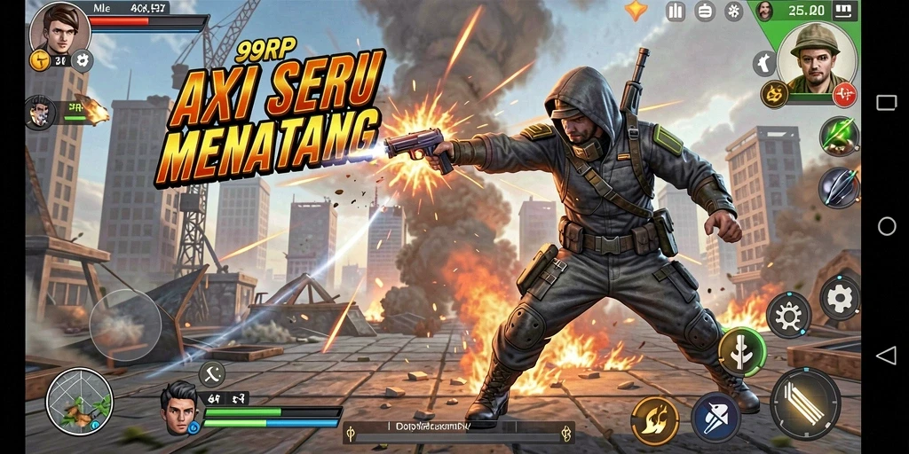 Tangkapan layar dari gameplay action yang mendebarkan di 99RP.