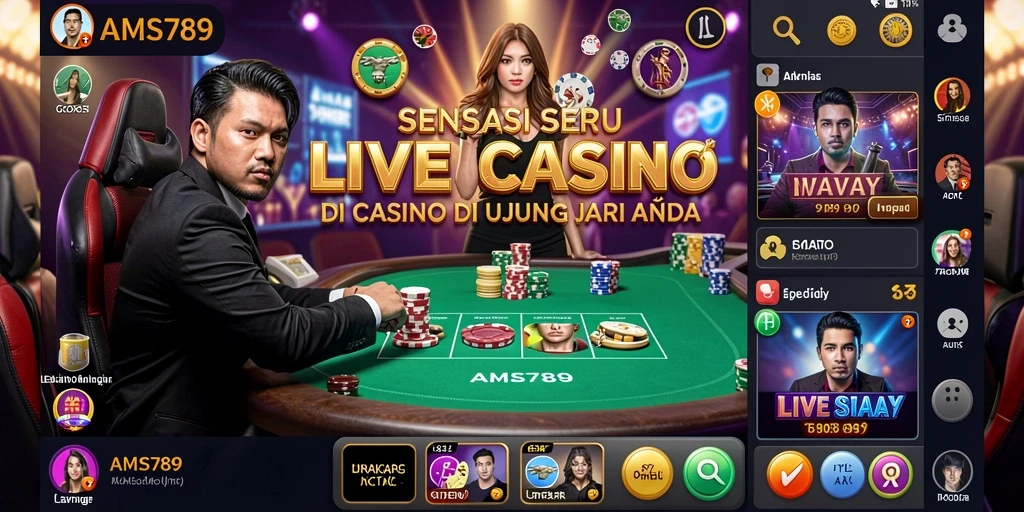 Tampilan gameplay menarik dari AMS789 dengan dealer langsung.