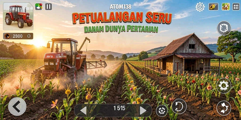 Tangkapan layar ATOM138 menunjukkan aktivitas bercocok tanam yang menarik dan interaksi dengan karakter lainnya.