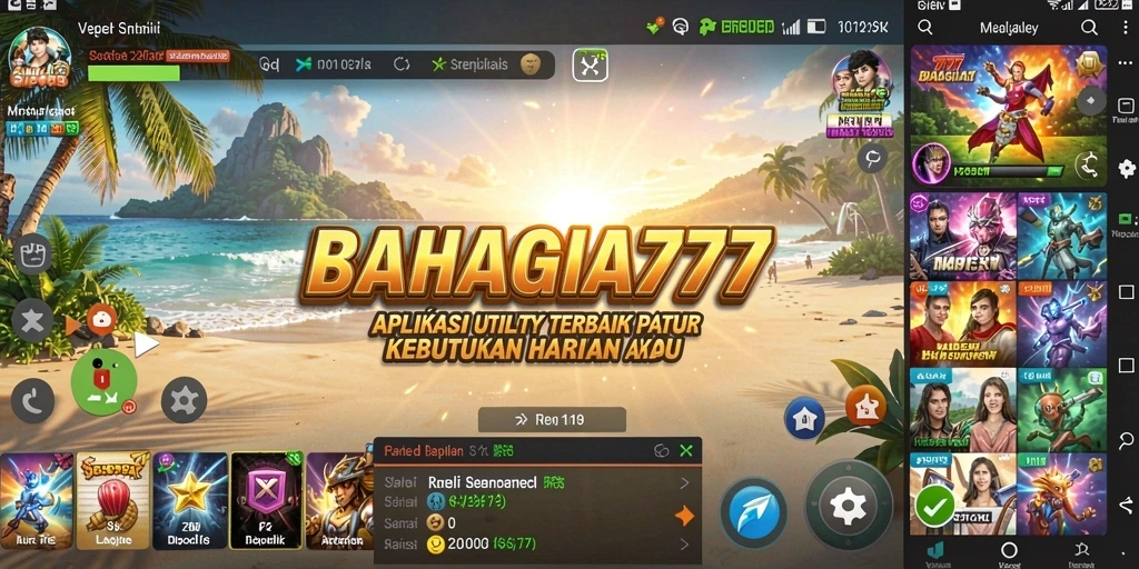 Tampilan antarmuka aplikasi BAHAGIA777 yang sederhana dan fungsional.