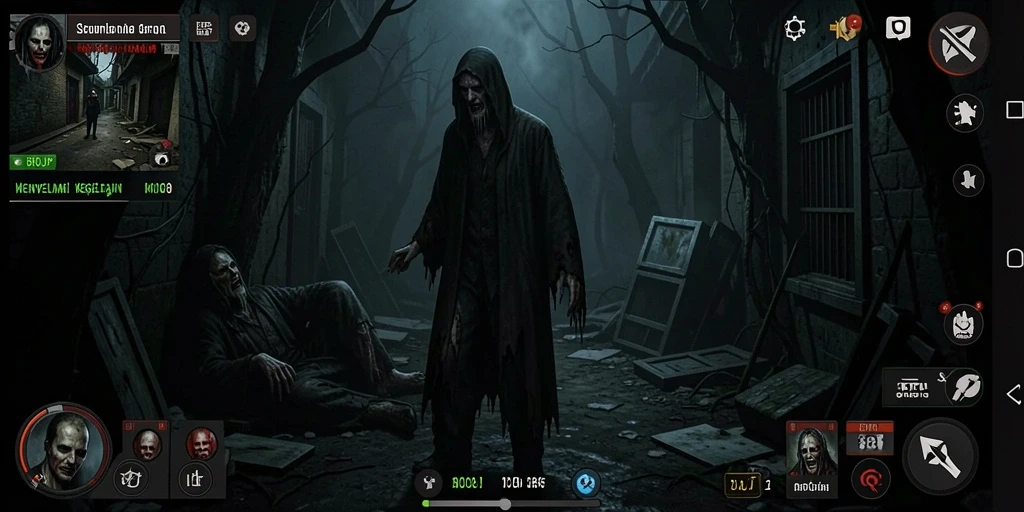 Tampilan gameplay horor yang menegangkan dan misterius.