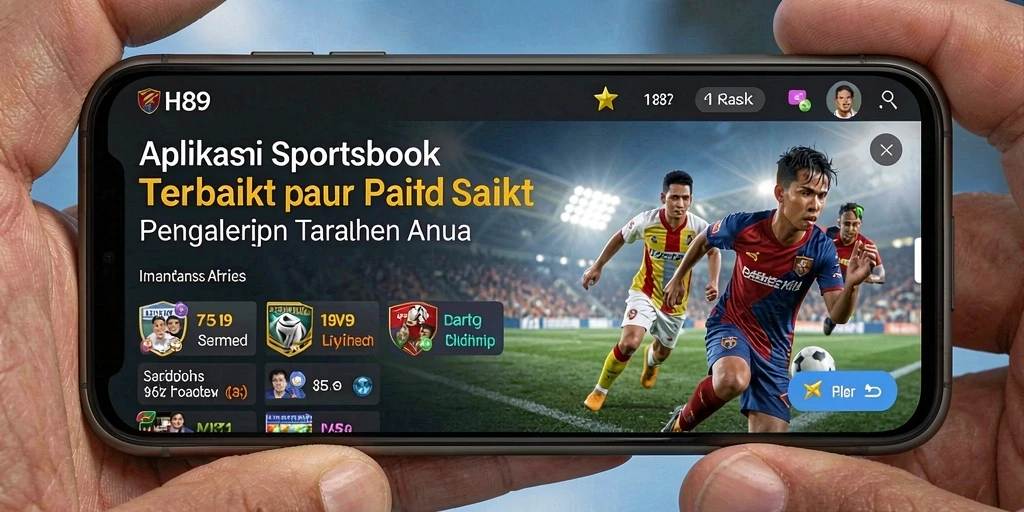 Screenshot H89 menampilkan tampilan antarmuka aplikasi Sportsbook yang menarik.