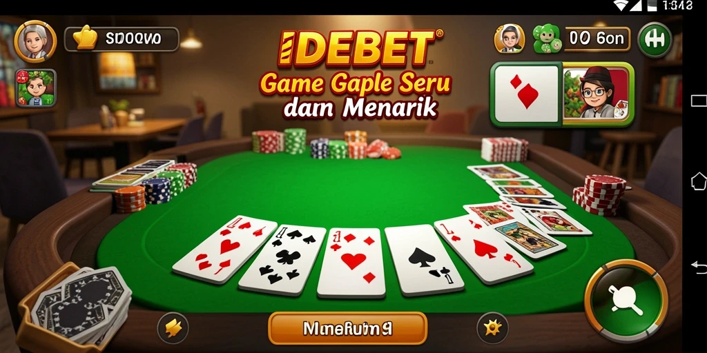 Tampilan gameplay seru dalam permainan Gaple IDEBET.