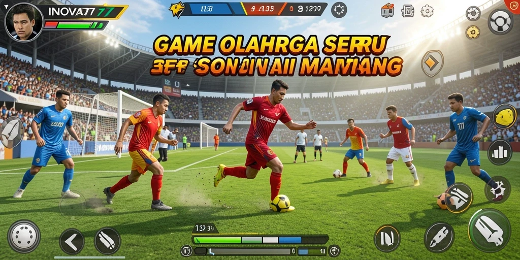 Screenshot menunjukkan aksi seru dalam permainan olahraga INOVA77.