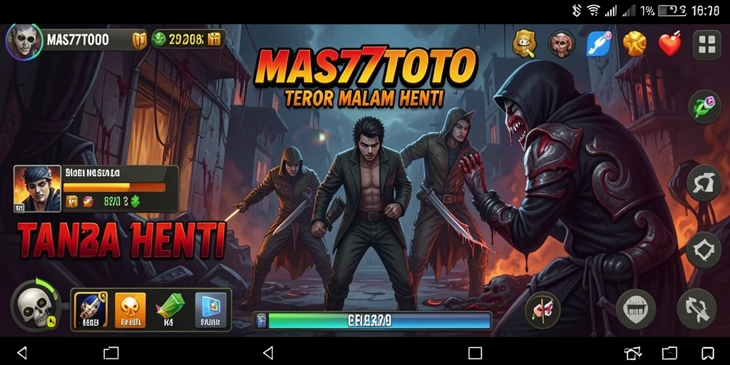 Screenshot gameplay MAS77TOTO menampilkan suasana horor yang mencekam.