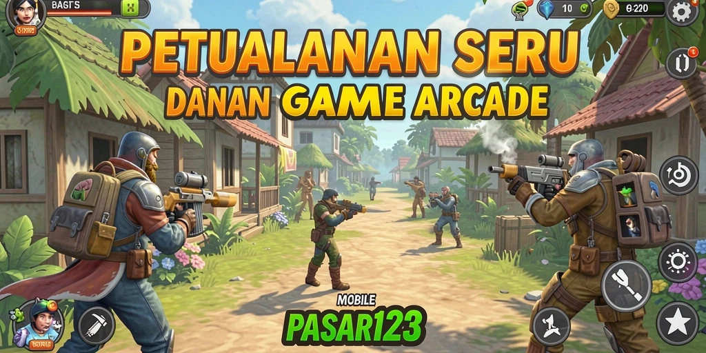 Tampilkan gameplay seru PASAR123 dengan karakter yang menarik.