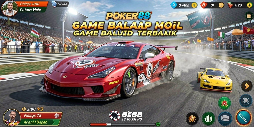 Tampilan aksi balap mobil di POKER88 yang mendebarkan.