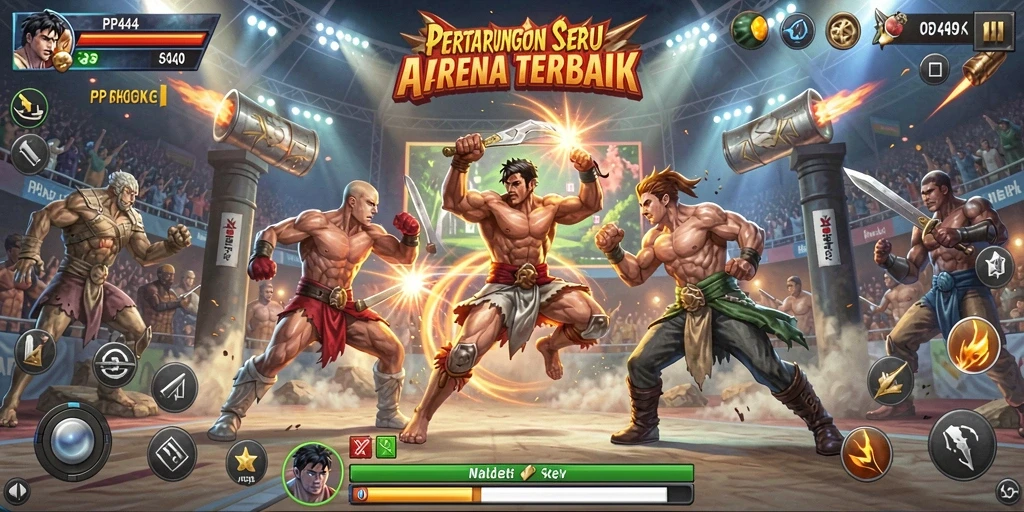 Menampilkan aksi pertarungan yang intens dalam PP444.