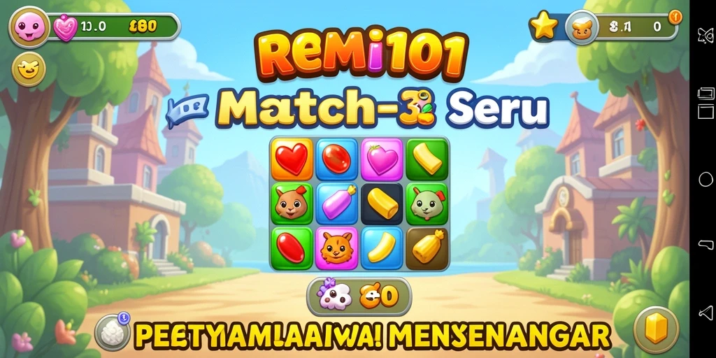 Tangkapan layar gameplay REMI101 yang menampilkan keseruan mencocokkan objek.