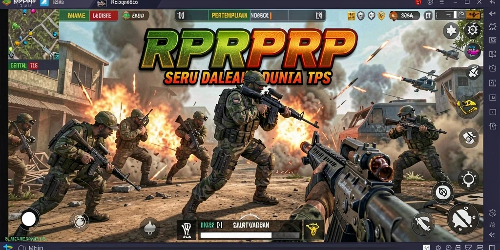 Tampilan gameplay seru dalam RPRPRP dengan aksi tembak-menembak yang mendebarkan.