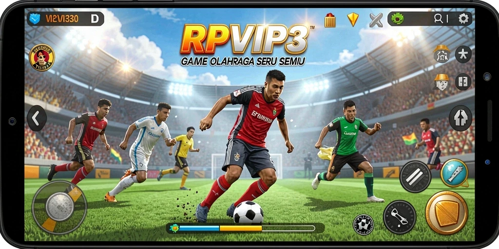 Tampilan seru gameplay RPVIP3 yang penuh aksi olahraga.