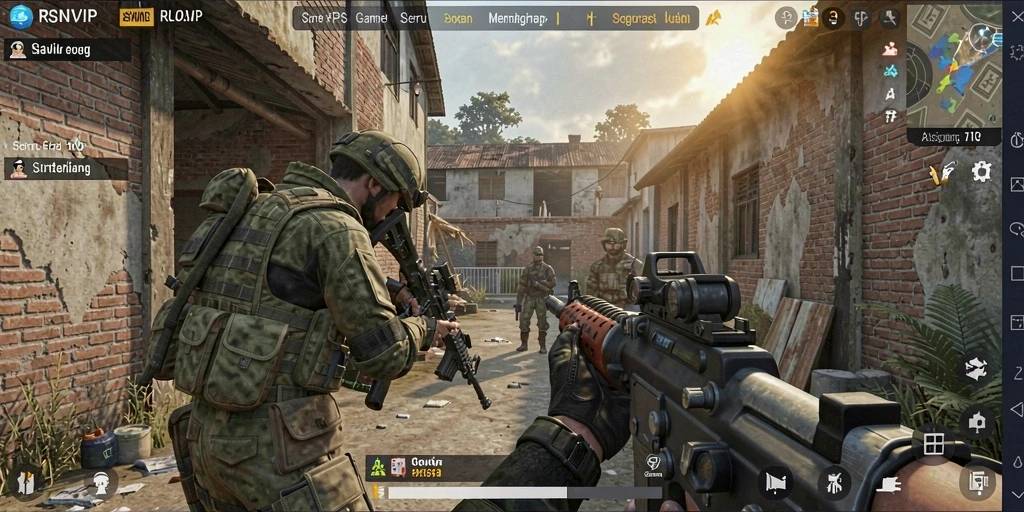 Tampilan gameplay RSNVIP yang intens dan menegangkan saat bertempur.