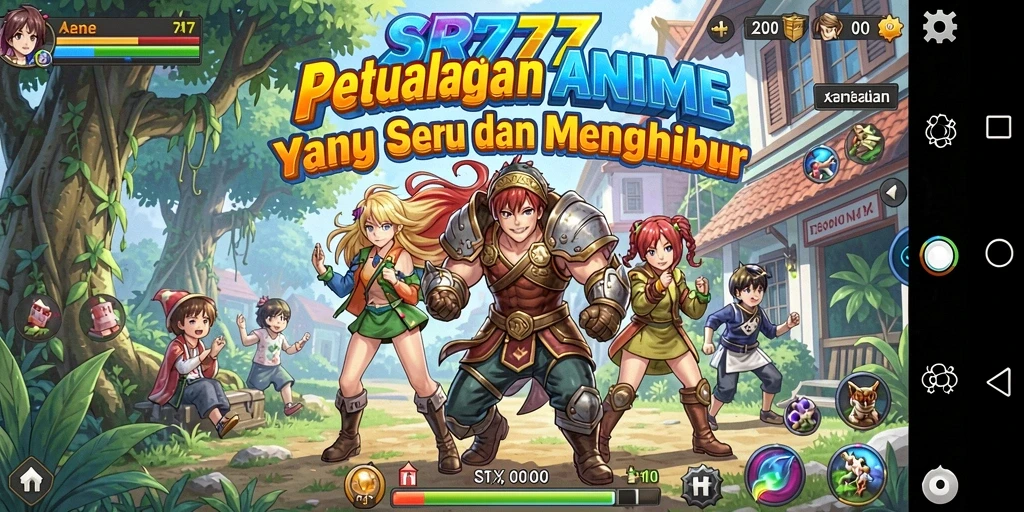 Tampilan screenshot utama yang menunjukkan aksi seru dalam game Anime.