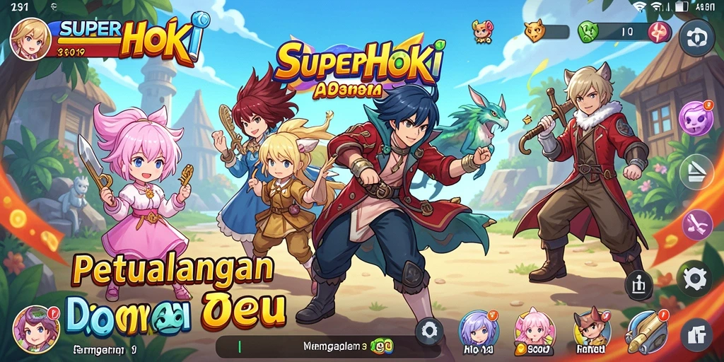 Tangkapan layar memperlihatkan aksi seru dalam game Anime SUPERHOKI.