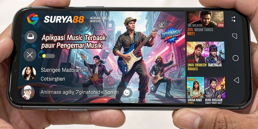 Tampilan gameplay <strong>SURYA88</strong> dengan koleksi lagu yang beragam.